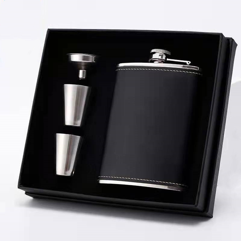 Custom Logo Stainless Steel Wine Liquor 5oz/8oz Macallan Hip Flask Flagons Funel Set
