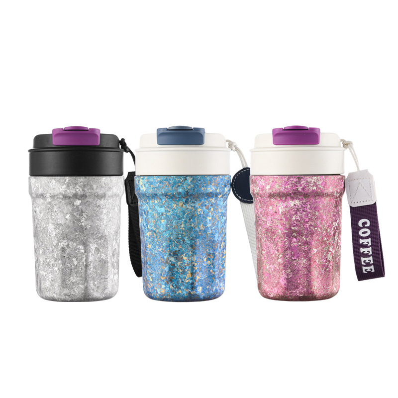 Portable Intelligent Temperature Display Titanium Coffee Thermal Cup