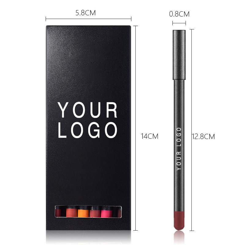 Natural Vegan Long-Lasting Customize Matte Finish 12PCS Lip Liner Pencil Set