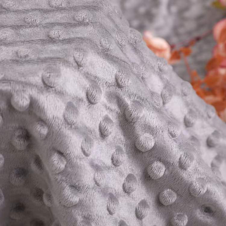 Super Soft Poly Embossed Baby Cuddle Bubble Minky DOT Plush Home Textile Blanket Fabric for Baby Blanket and Garment