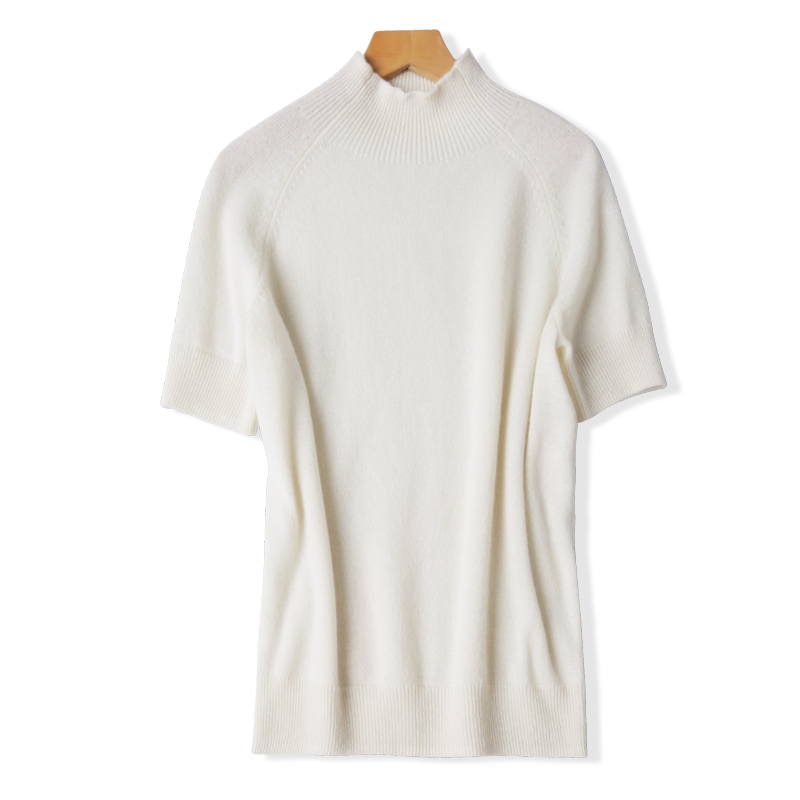 Футболка женская кашемировая белая короткий рукав