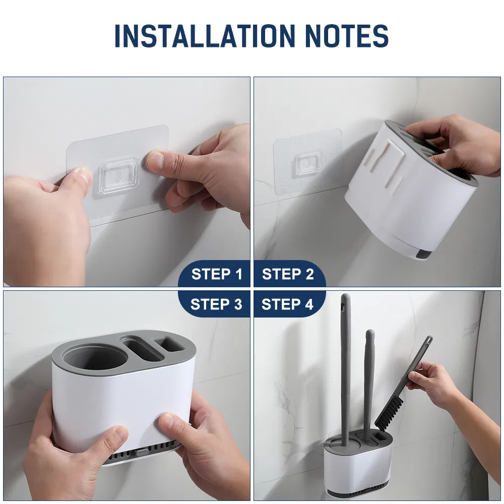 Серый набор ёршиков для унитаза с держателем