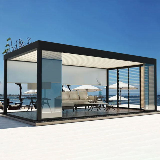 Outdoor Customizablealuminum Folding Louvers Cover Weather-Resistant Pergola