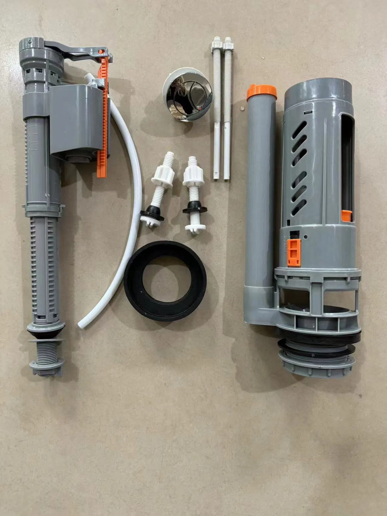 Gray Plastic Split Toilet Tank Accessories, Flush Fittings