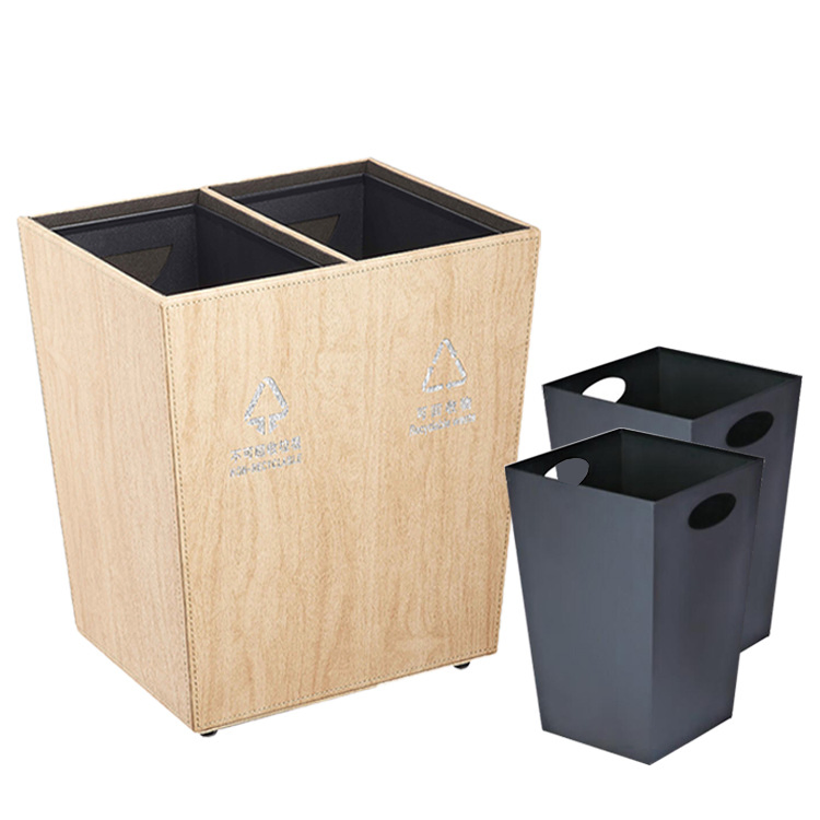 Daily Use Multiple Repurchase Luxury Hotel Amenity Leather Crafts Home Dustbin