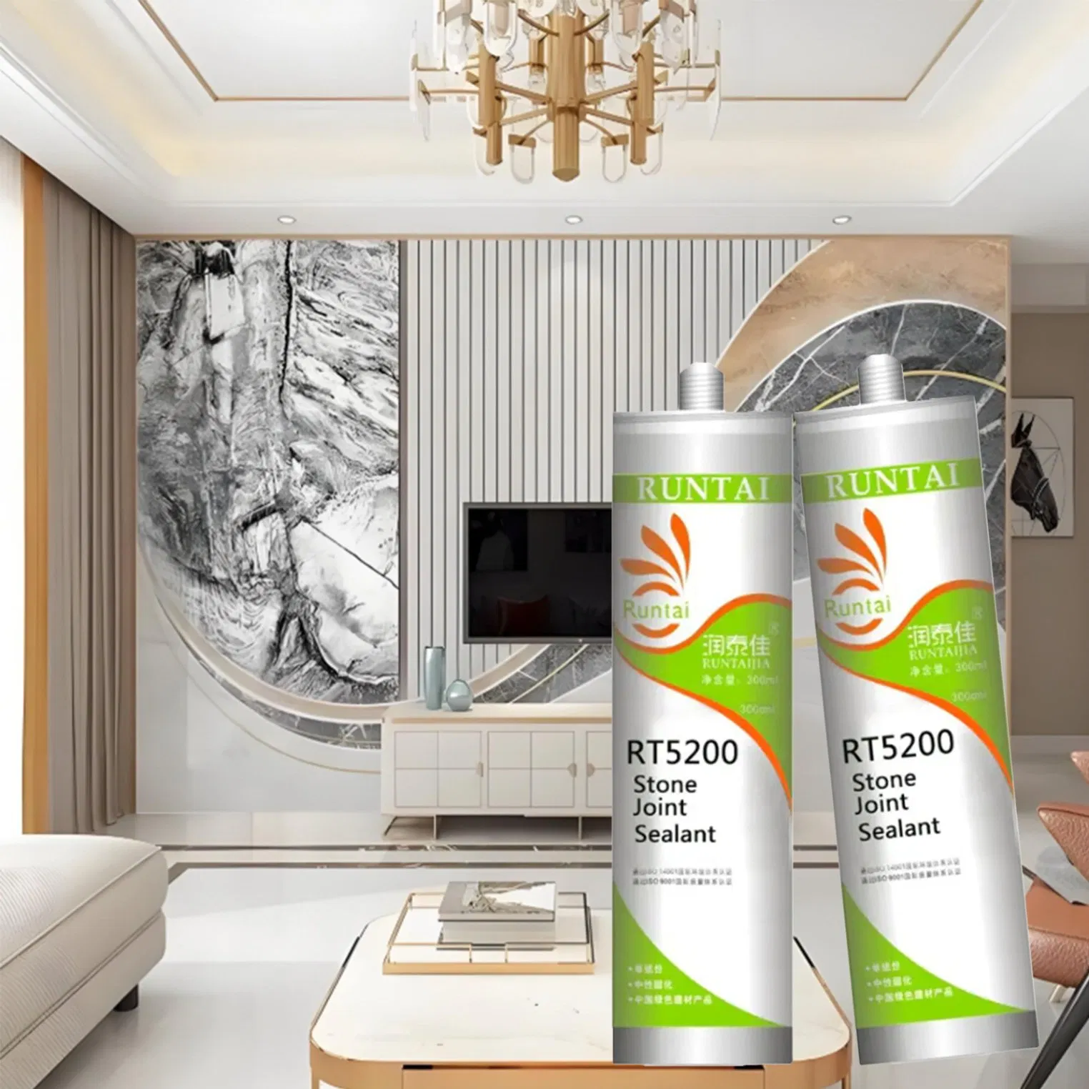 Runtai Neutral White Silicone Sealant Caulk Designed for Delicate Stone Applications