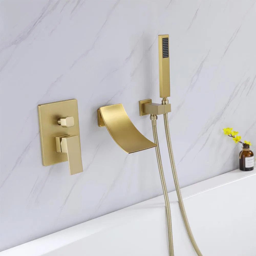 Factory Direct Sale Customized Wall Mounted Bathtub Showers Faucets Gold Mixer System Shower Faucet
