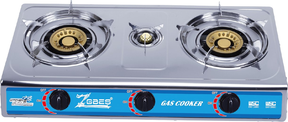 Premium Stainless Steel 3 Burner Gas Cooker for Home Kitchens