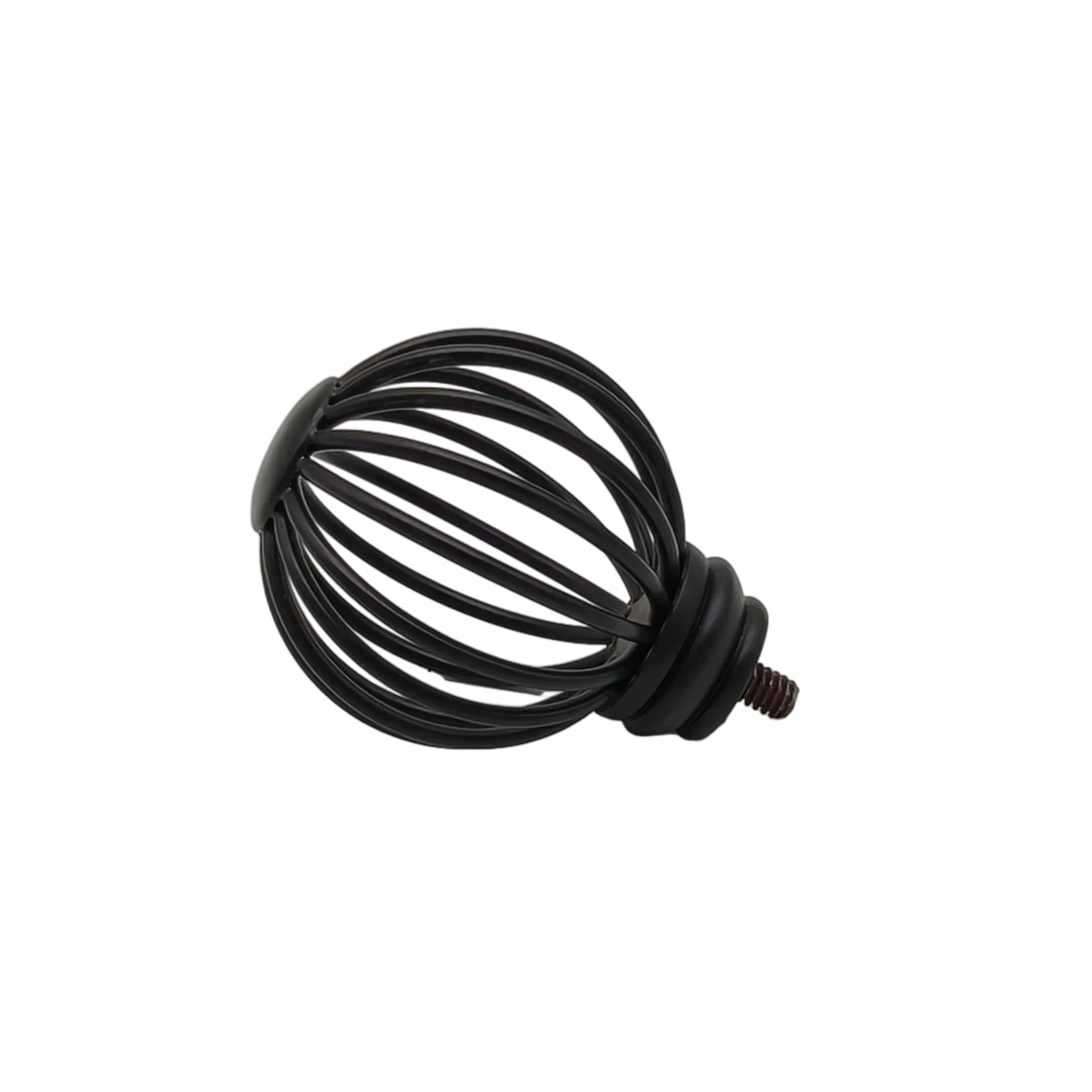 Custom 55*70mm Round Black Finials for Curtain Rod Ends