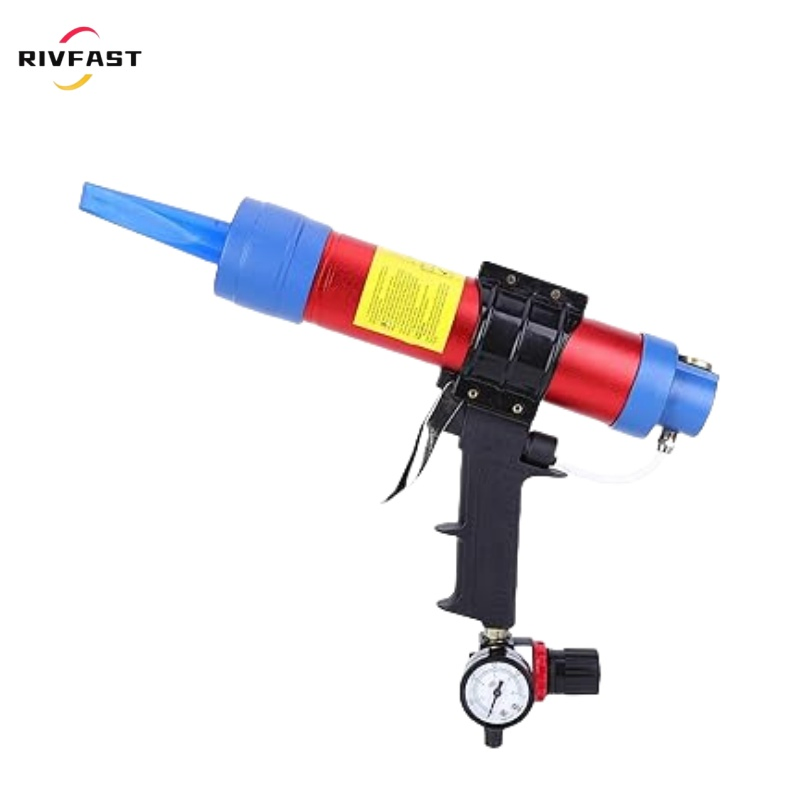 Windows Repair Instrument, Adjustable Pneumatic Glass Glue Gun Air Rubber Gun Tool 310ml -600ml Hard Glue Sealant Applicator Caulking Gun Tool