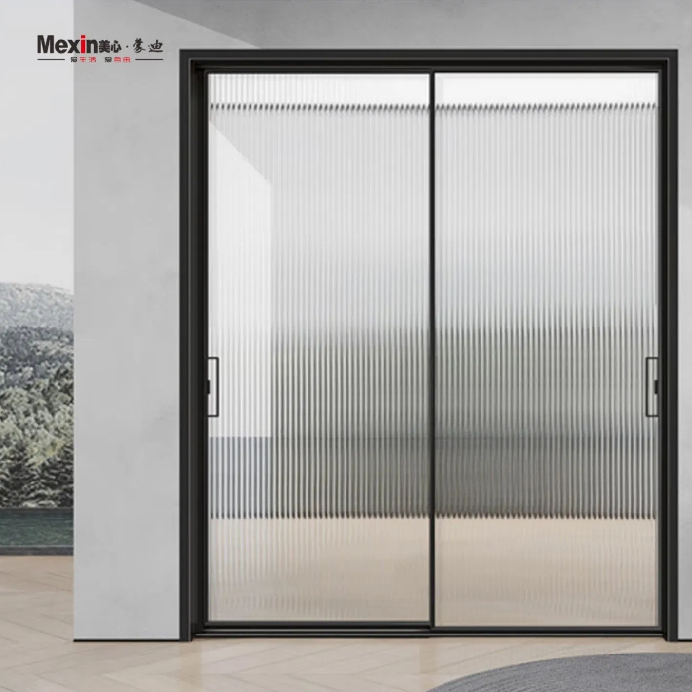 Mexin China Suppliers Frameless Exterior Frameless Aluminum Alloy Sliding Interior Glass Door Double Glazed for Balcony Access Door