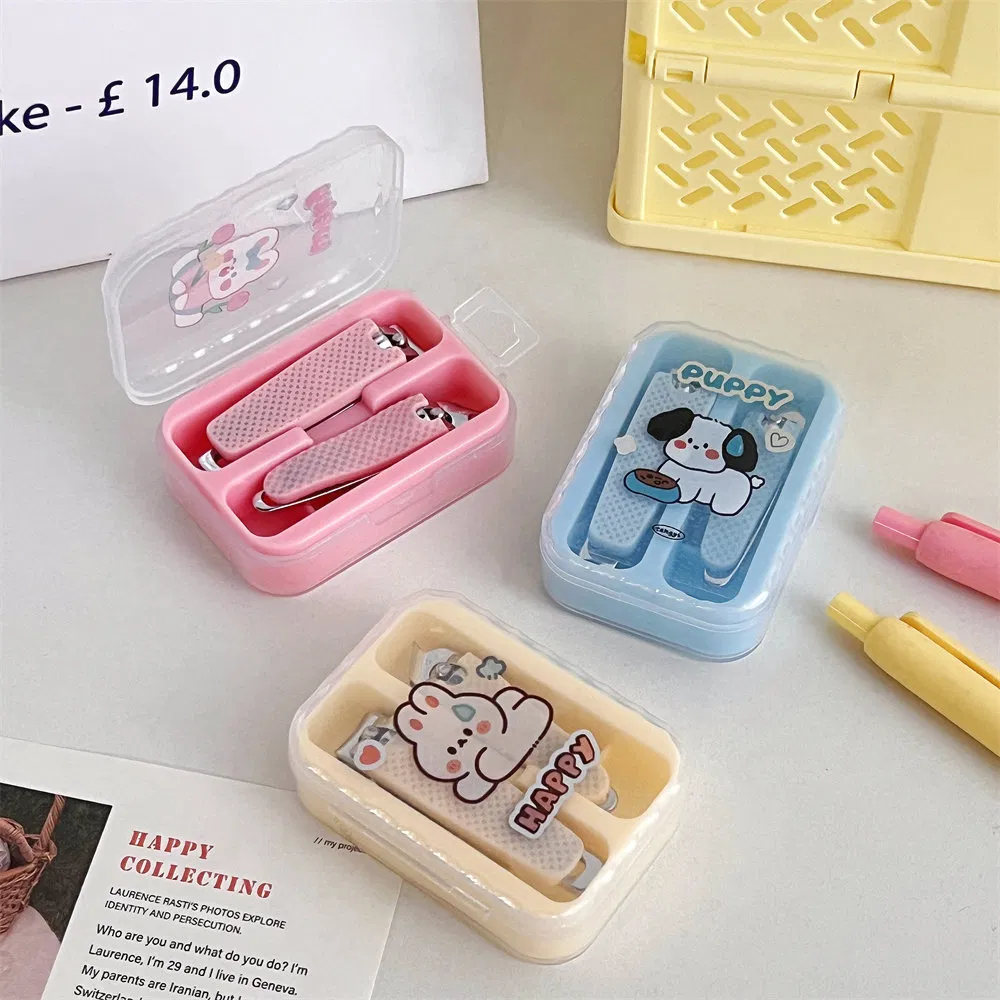 Girls Cute Cartoon Nail Scissors Two-Piece Nail Clippers Set