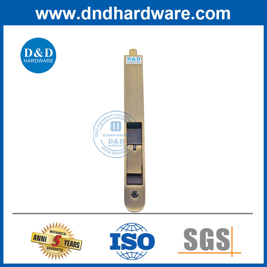 High Quality Wooden Door Accessories Antique Brass Flush Bolt