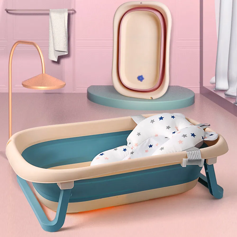 Upgraded Children Folding Newborn Soaking Bucket Sit Lie Bathtub