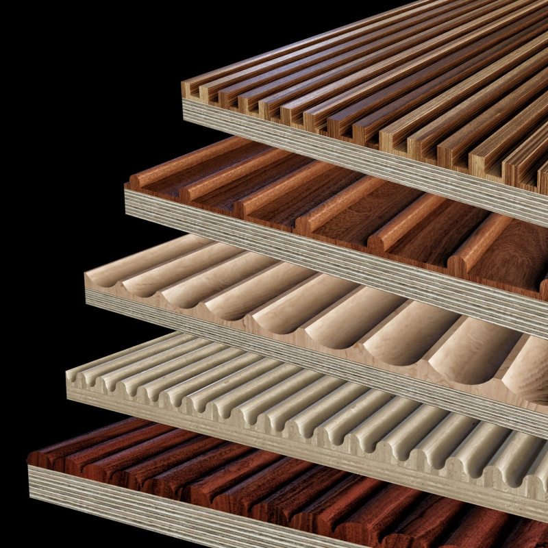 Oak Veneer 3D Milled Wall Panels