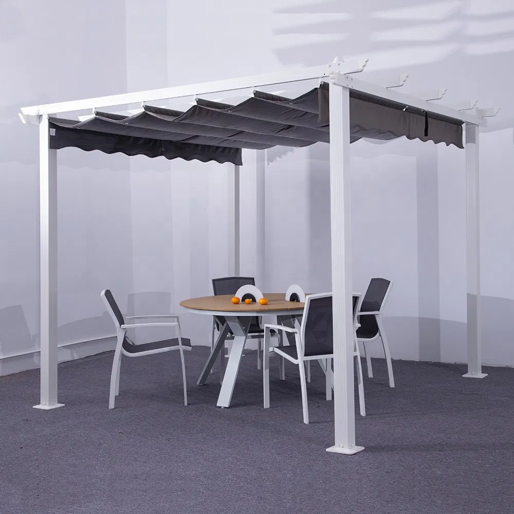 Aluminum Frame Systems Pavilion with Retractable Sunshade Pergola
