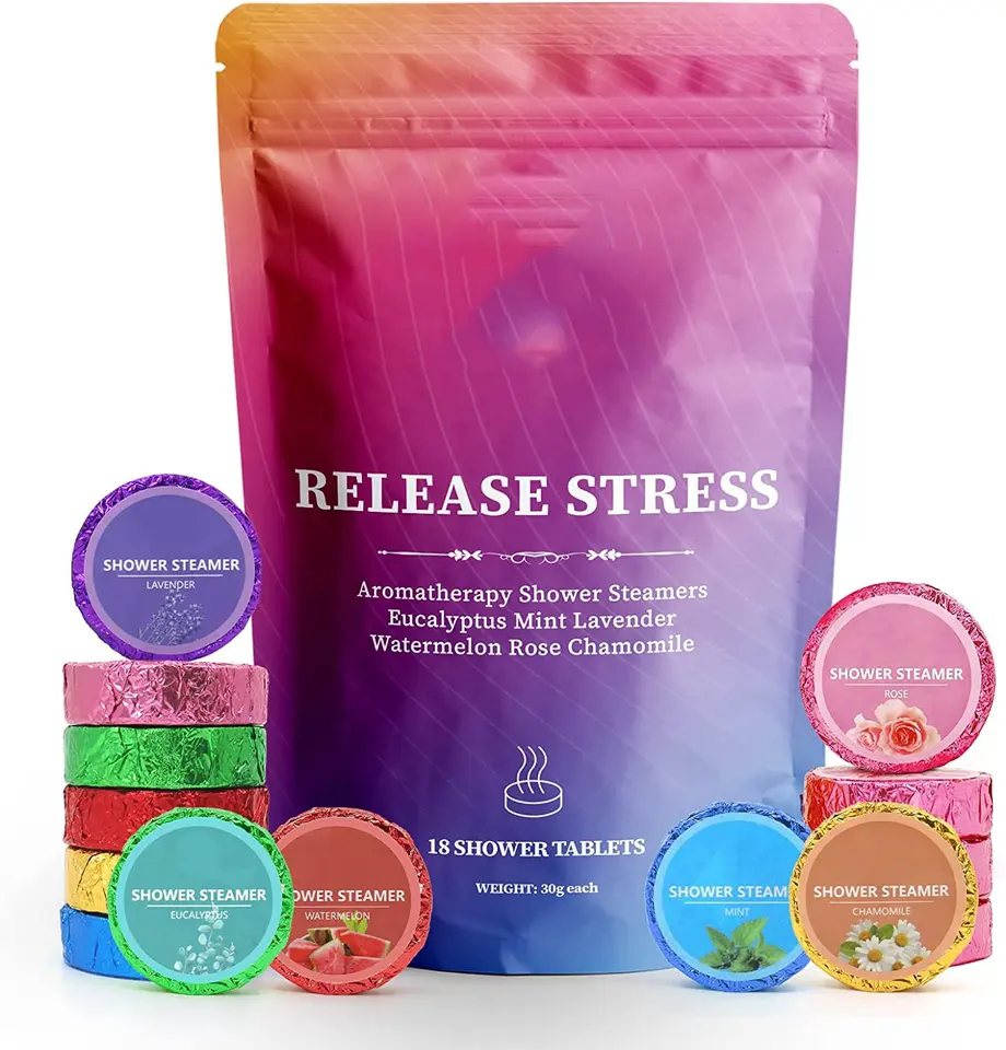 Private Label SPA Bombs Essence Shower Steamers Aromatherapy 15 Packs Shower Steamers