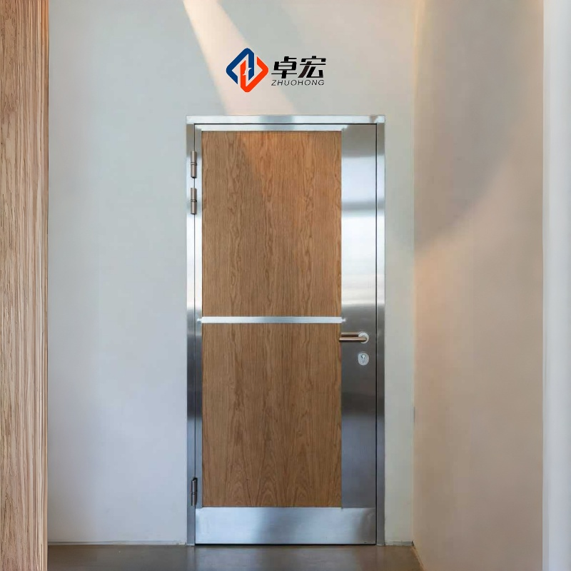 Zhuohong Fire Rated Steel Frame and Wood Panel Door