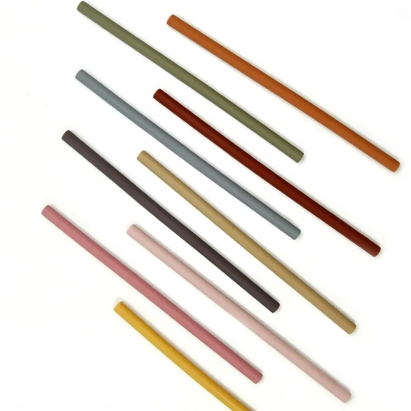 Durable Folding Reusable Travel Silicone Bend Straw Juice Milk Drinking Straws