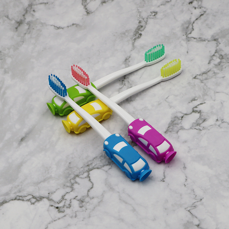 Cute Car Design Gentle Kid Child Soft Bristles Toothbrush with Suction Cup for Travel Home