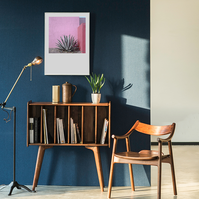 Стеллаж книжный скандинавский орех вишня для винила