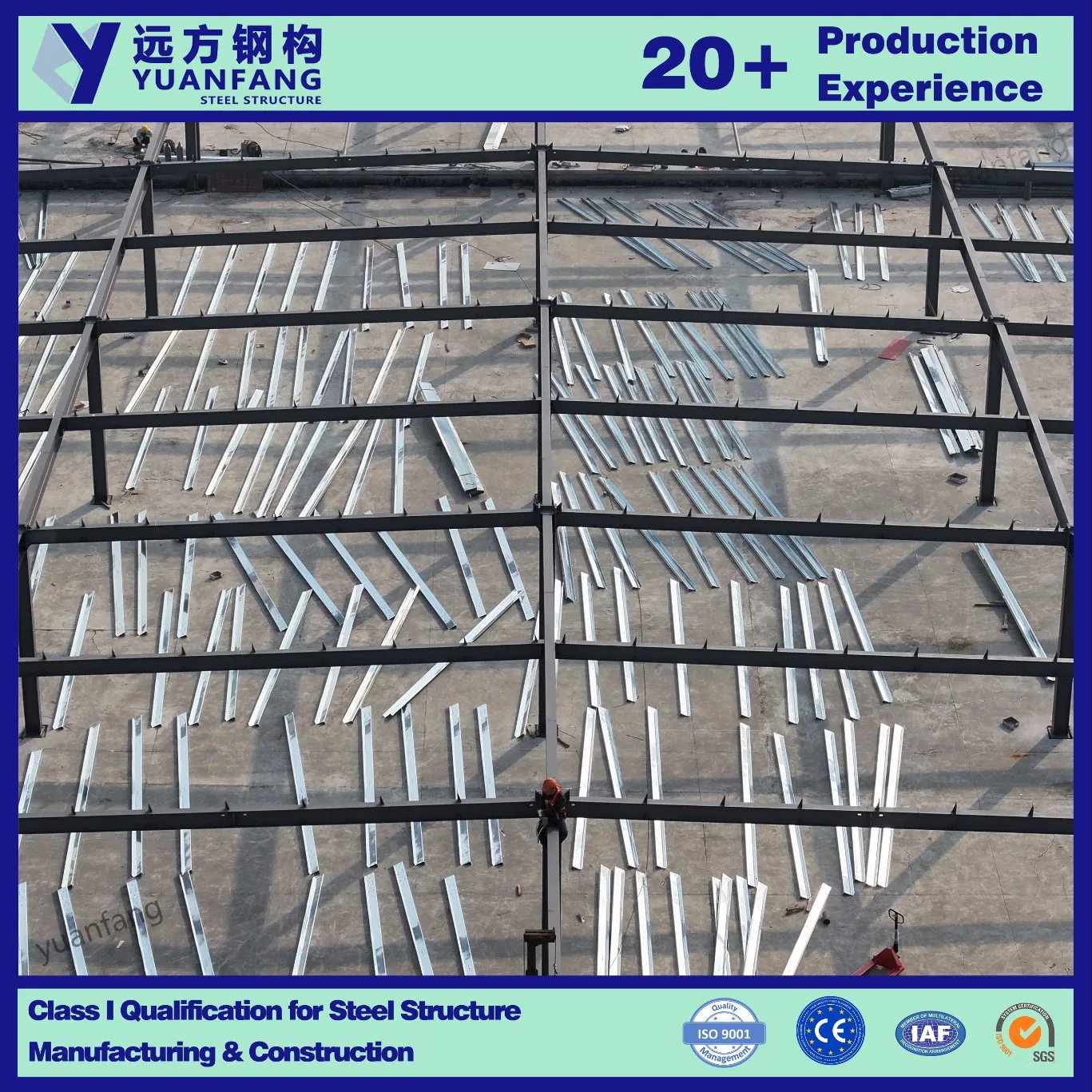 Modular & Prefabricated Steel Structure Building of Steel Roof Extension on The Top Floor of Workshop Warehouse for Factory