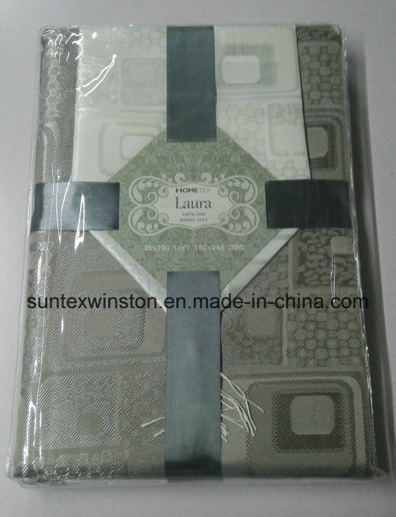 100% Polyester Jacquard Table Cloth with Runner