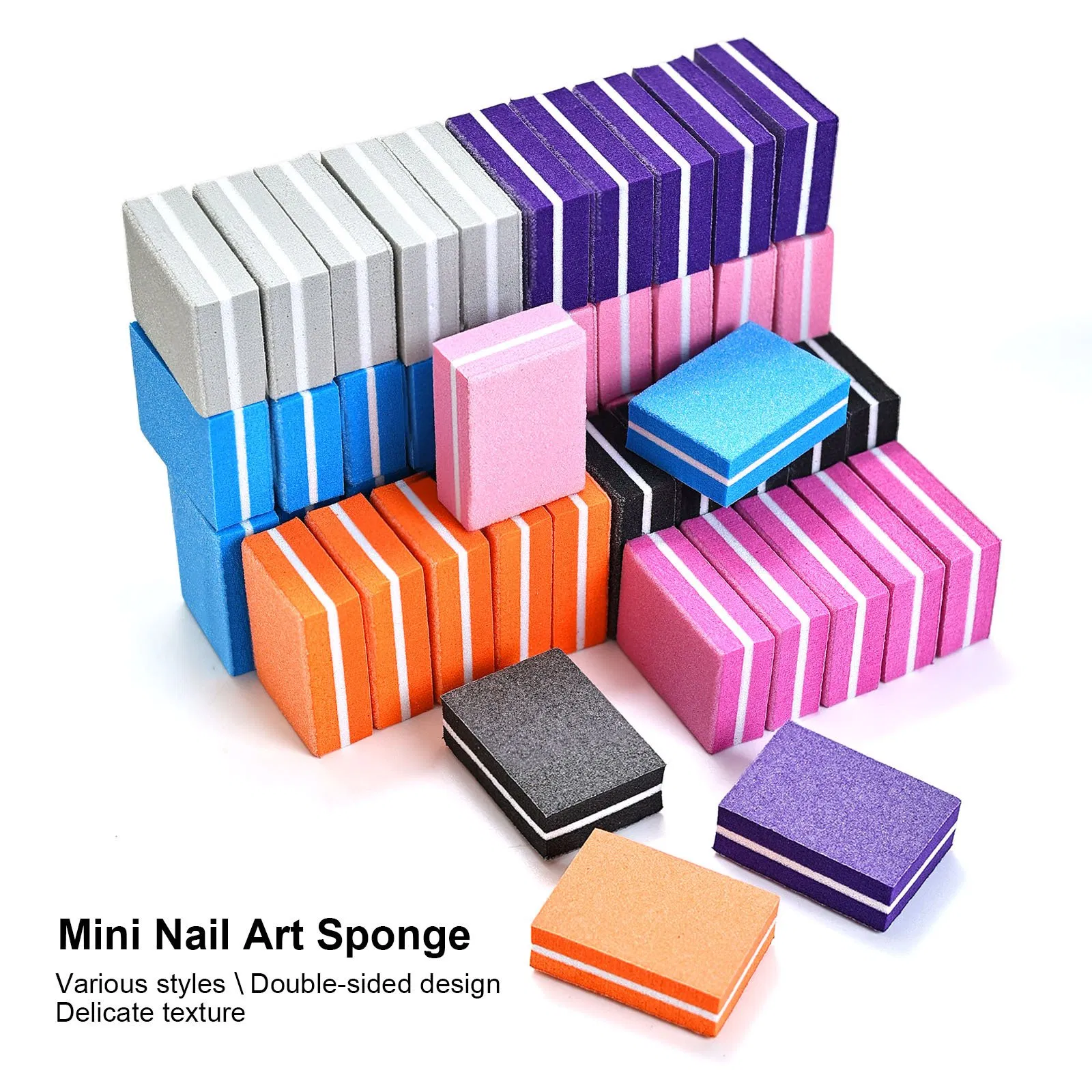 Portable Double Sided Sponge Nail Polishing Mini Nail Buffer File