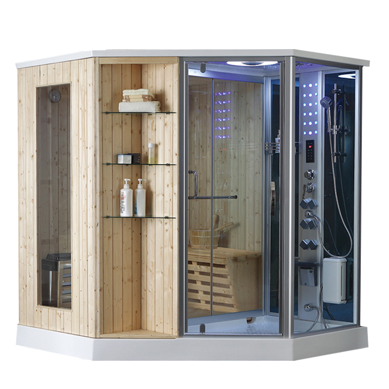 South Korea Style Wood Material Shower Combination Personal Steam Sauna
