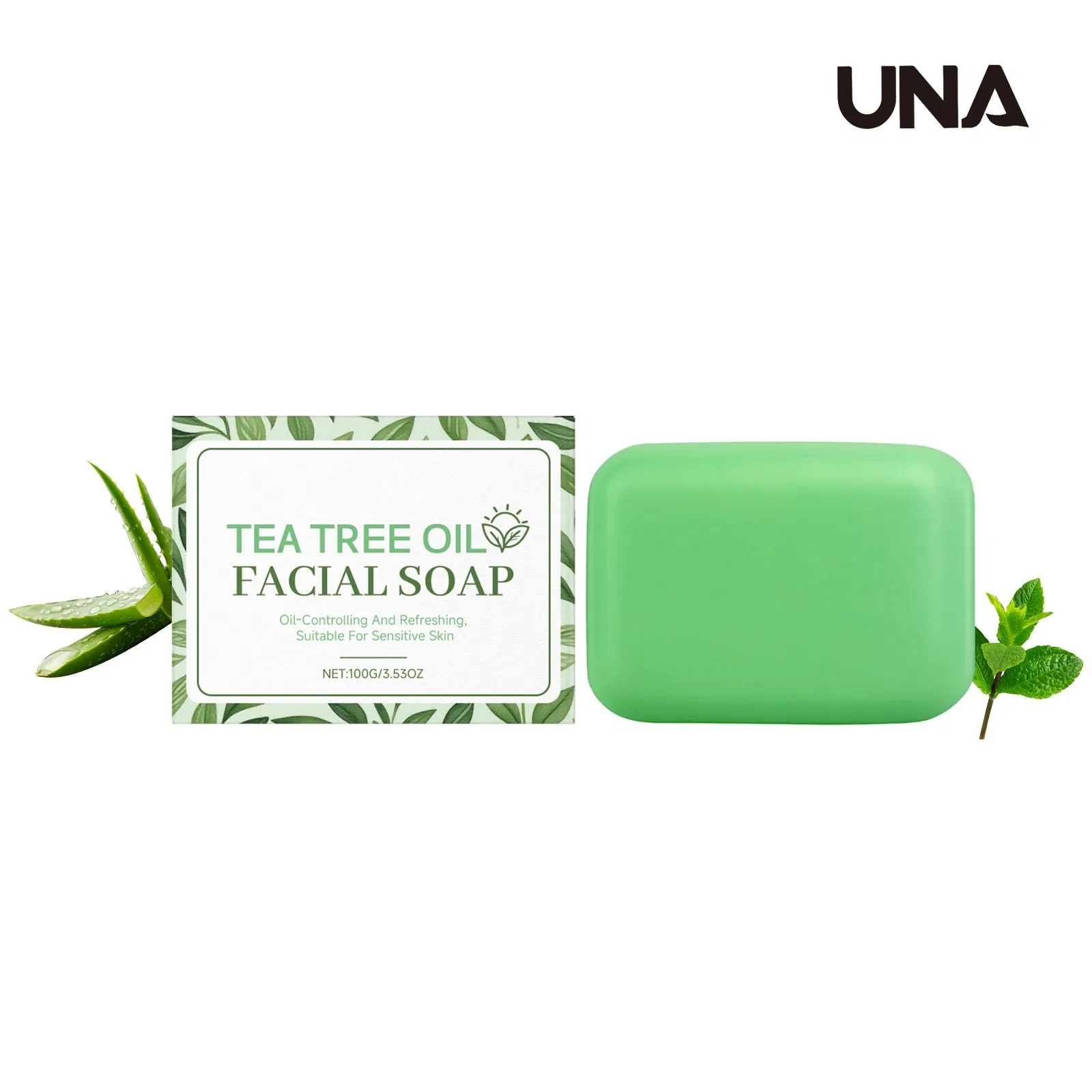 Tea Tree Oil Facial Cleansing Soap - Gently Cleanses Facial Skin, Refreshing and Comfortable Without Tightness, Fresh Skin Care Soap