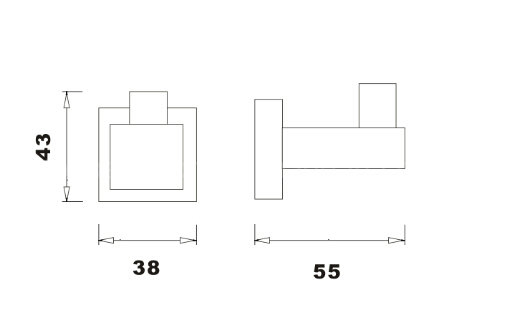 Квадратный крючок для халата Contop