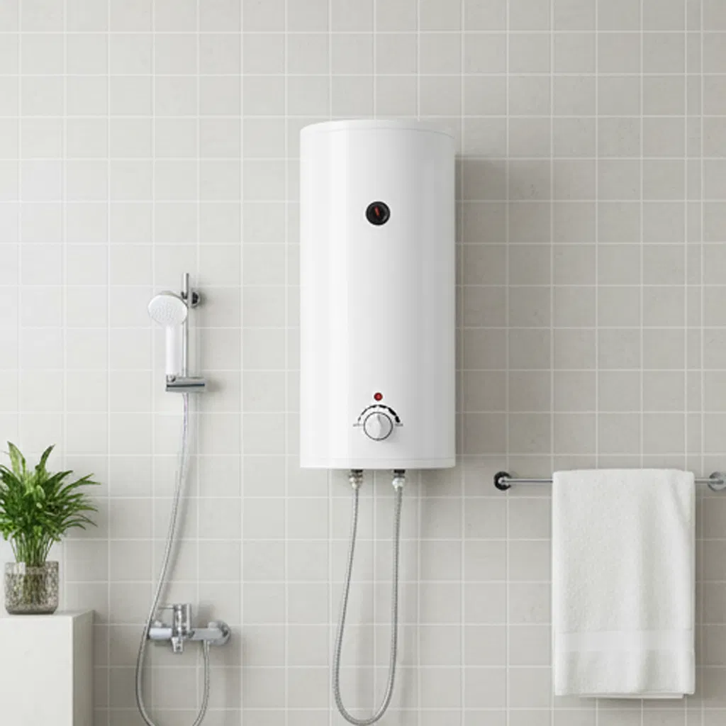 Large-Capacity Vertical Cylindrical Wall-Mounted Temperature Gauge with Plastic Housing Water Heater