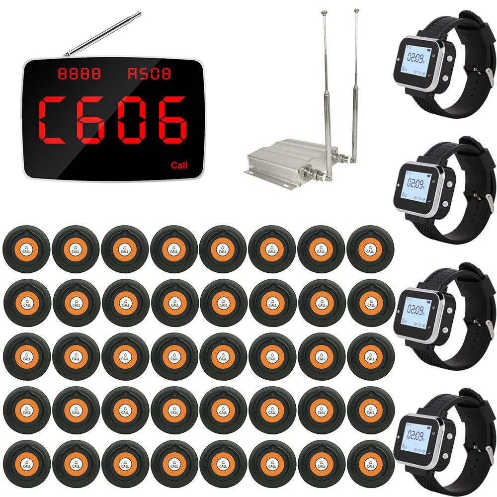 Catel Wireless Call System 40 Buttons 4 Watch Pagers 1 Receiver