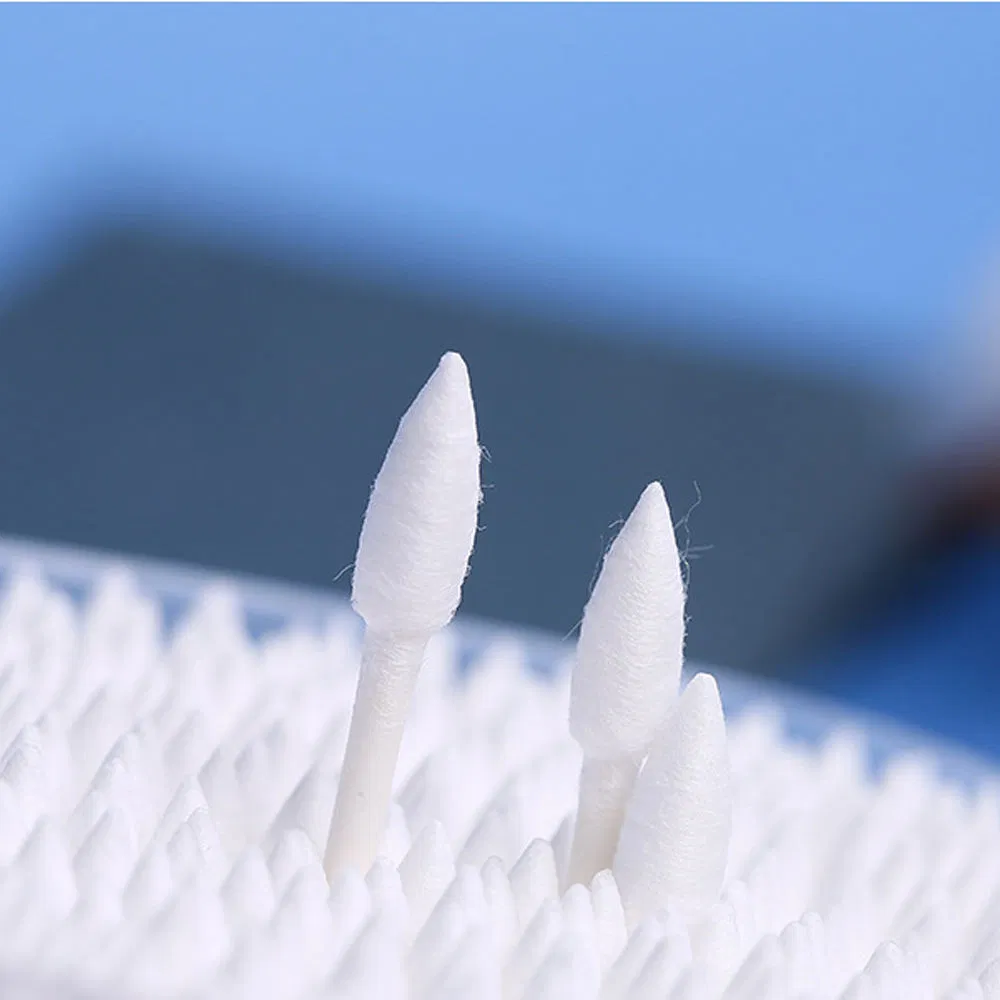 300 Disposable Cleaning Cotton Swabs Packed in a Cartoon Cat-Themed Box.