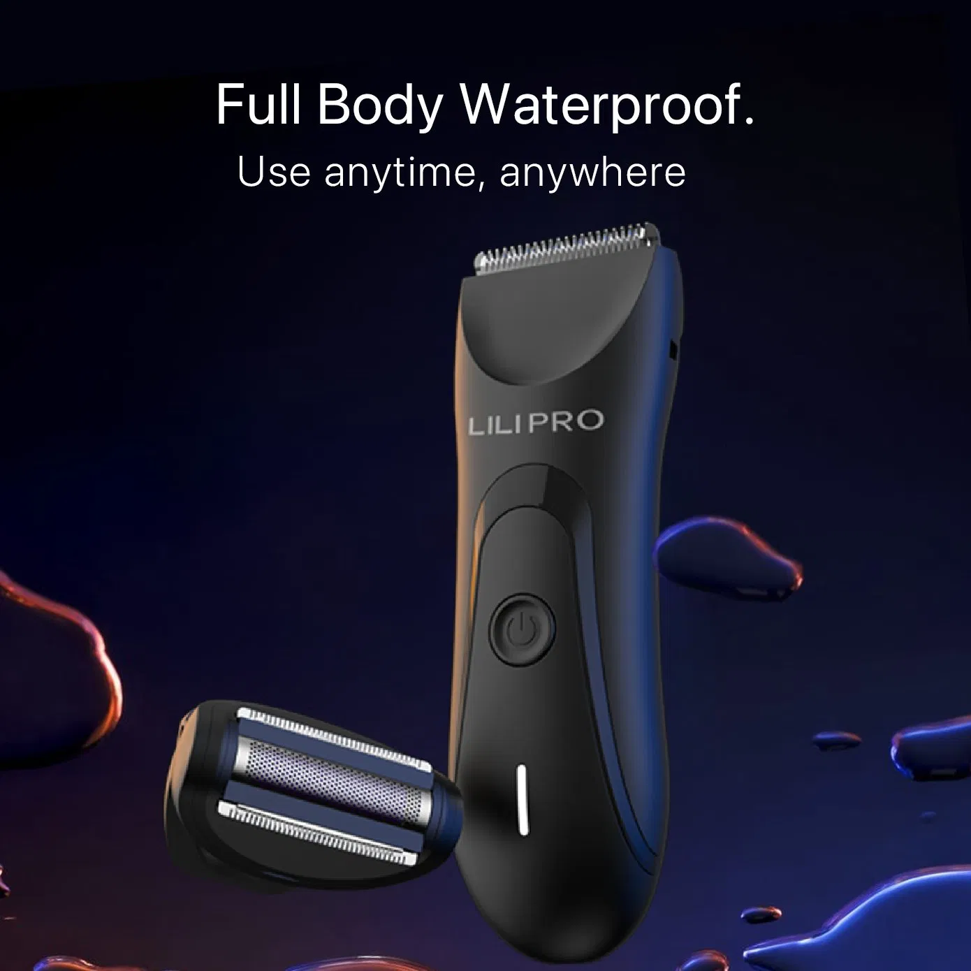 Groin & Body Hair Trimmer Dual-Head Skinsafe Trimmer & Foil Blades Waterproof Wet/Dry Groomer USB-C Rechargeable with Travel