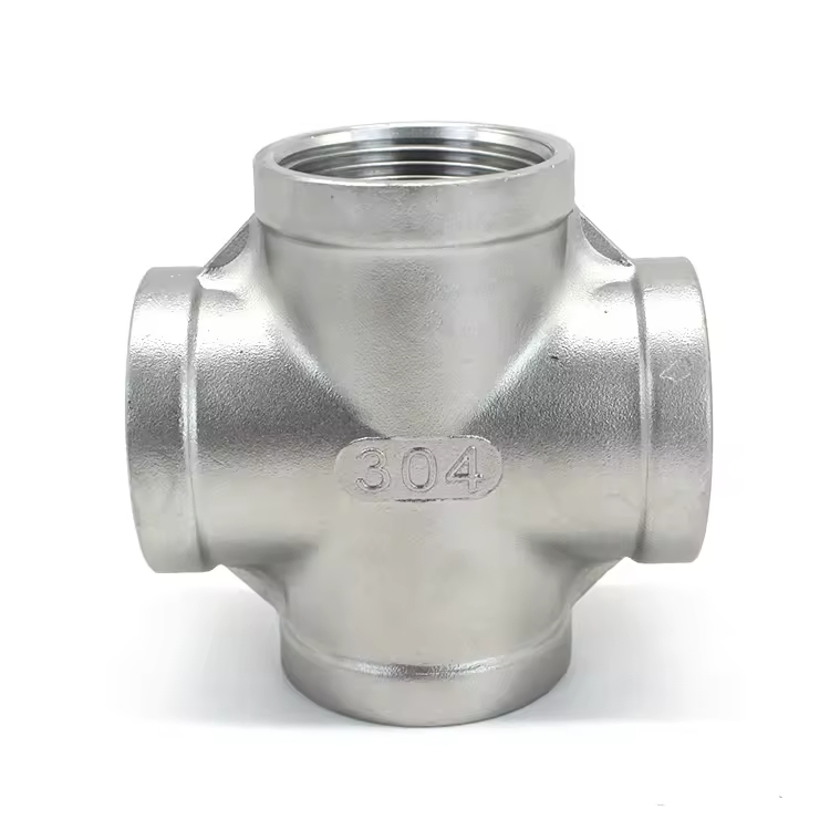 SS304 OEM Customizable Standard Thin-Wall Precision Casting Threaded Cross