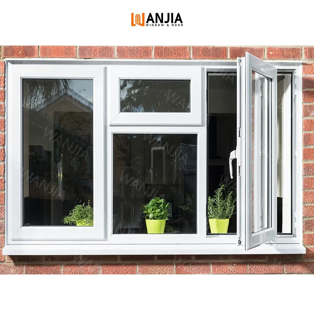 Hot Insulation Soundproof Casement Window UPVC Vinyl Double Tempered Glass Window