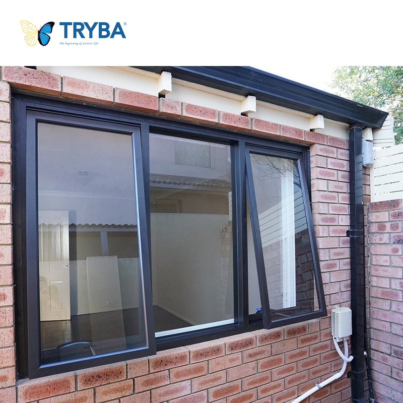 Tinted Glass Solar Control UPVC Awning Windows for Sunrooms