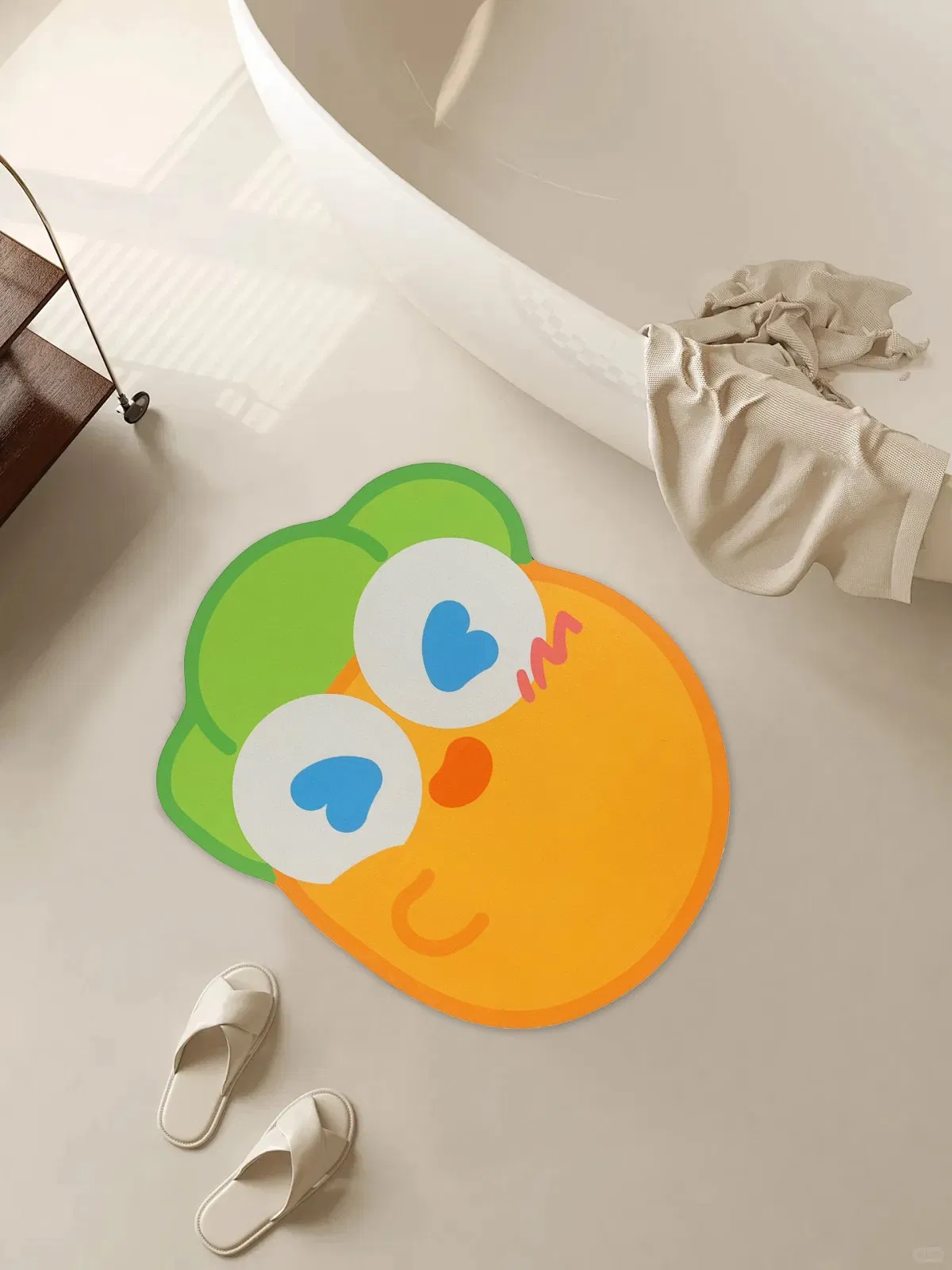 Diatomaceous Bath Mat Diatomaceous Earth Shower Mat Non-Slip Special-Shaped Mat Easy to Clean Lovable Pad
