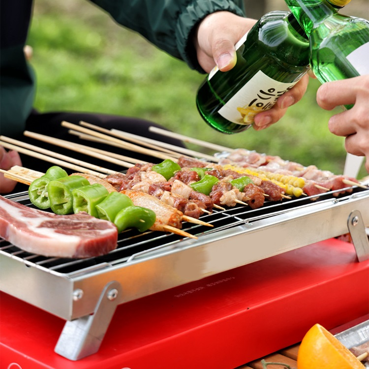 Disposable Portable Charcoal Barbecue Grills Outdoor Picnic Mini BBQ Grill for Spot Goods
