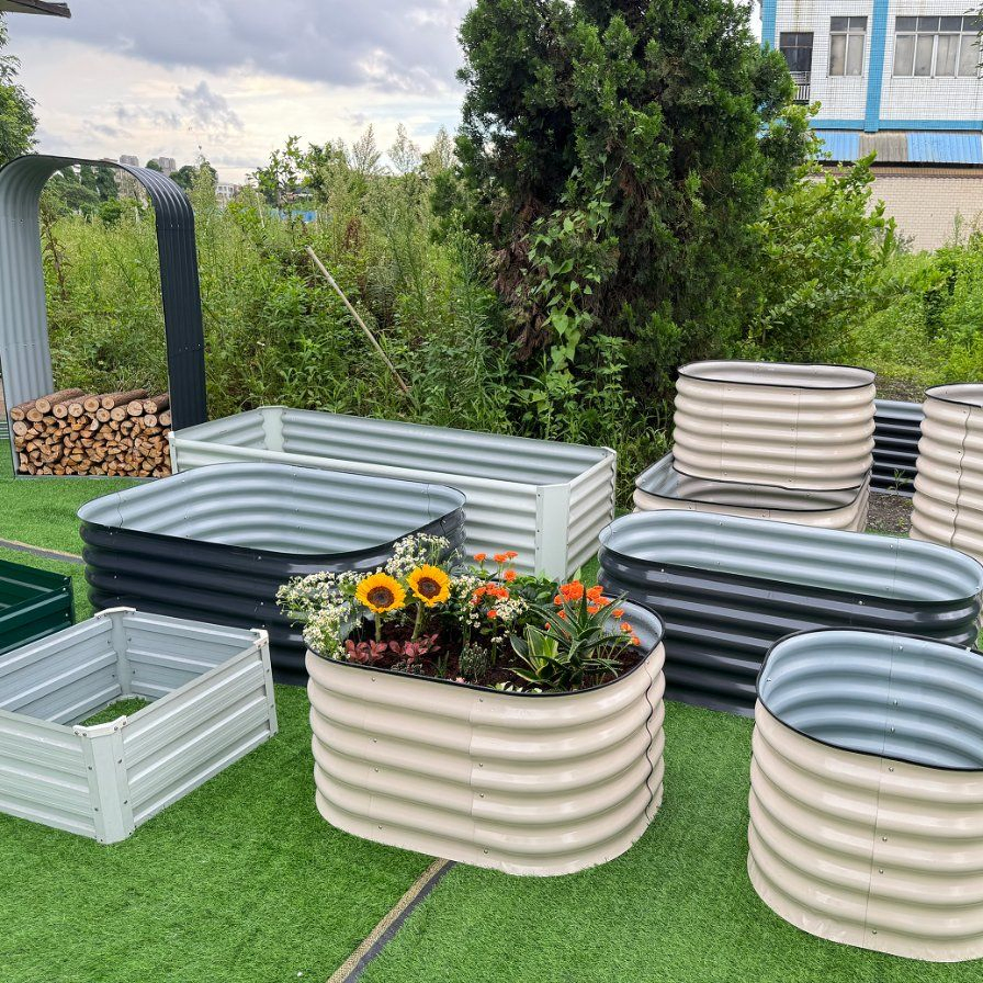 Высокая грядка из стали 45 см, сборка без инструментов