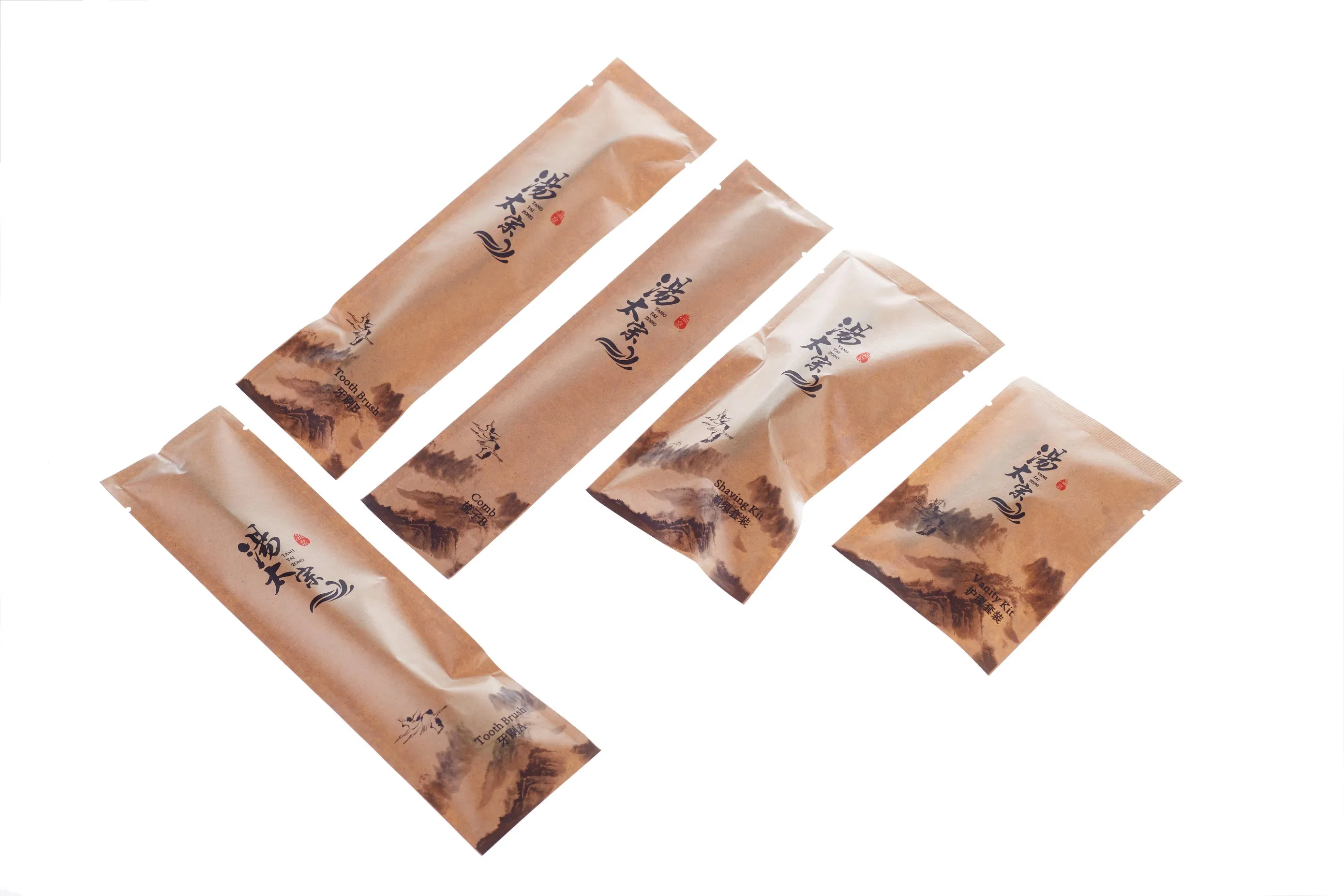 Travel Size Biodegradable Hotel Amenities with Kraft Paper Bag Packing
