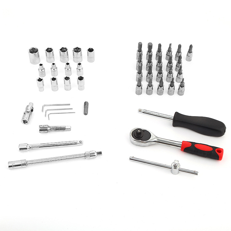 Carbon Steel Manual Tool Kit 121PCS Automotive Mechanical Repair Wrench Set Box Home Socket Set Hand Tools Plastic