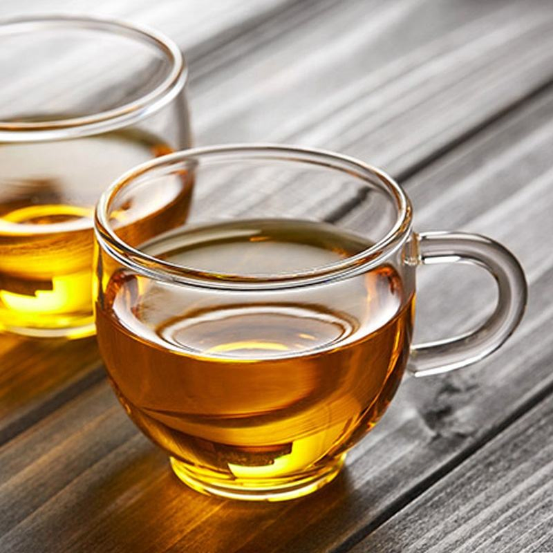 90ml Heat Resistant Glass Tea Cups Set Glass Teacup with Handle