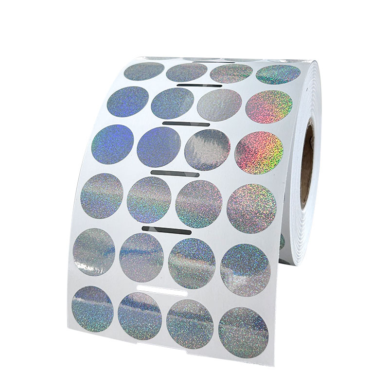 Hot Selling Logo Made Holographic Sticker Rainbow Effect Custom Glossy Silver Label