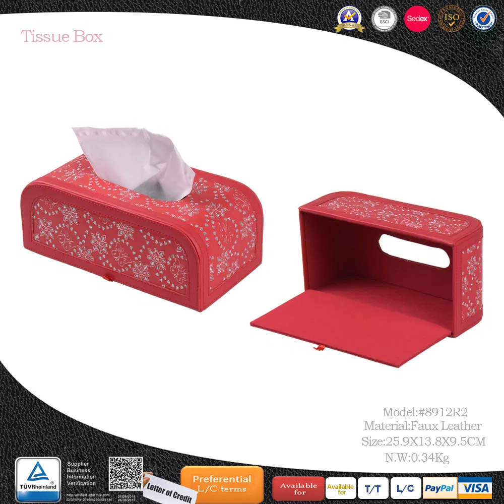 2025 Pink Store New Material Premium Leather Napkin Dispensers Rectangle Leather Cover Holder for Facial Tissue Box Cover for Bathroom Use