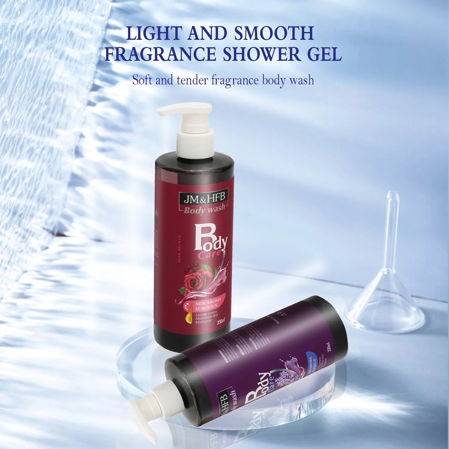 330ml Organic Private Label Natural Floral Fragrance Deeply Clean Body Caresilky Body Wash
