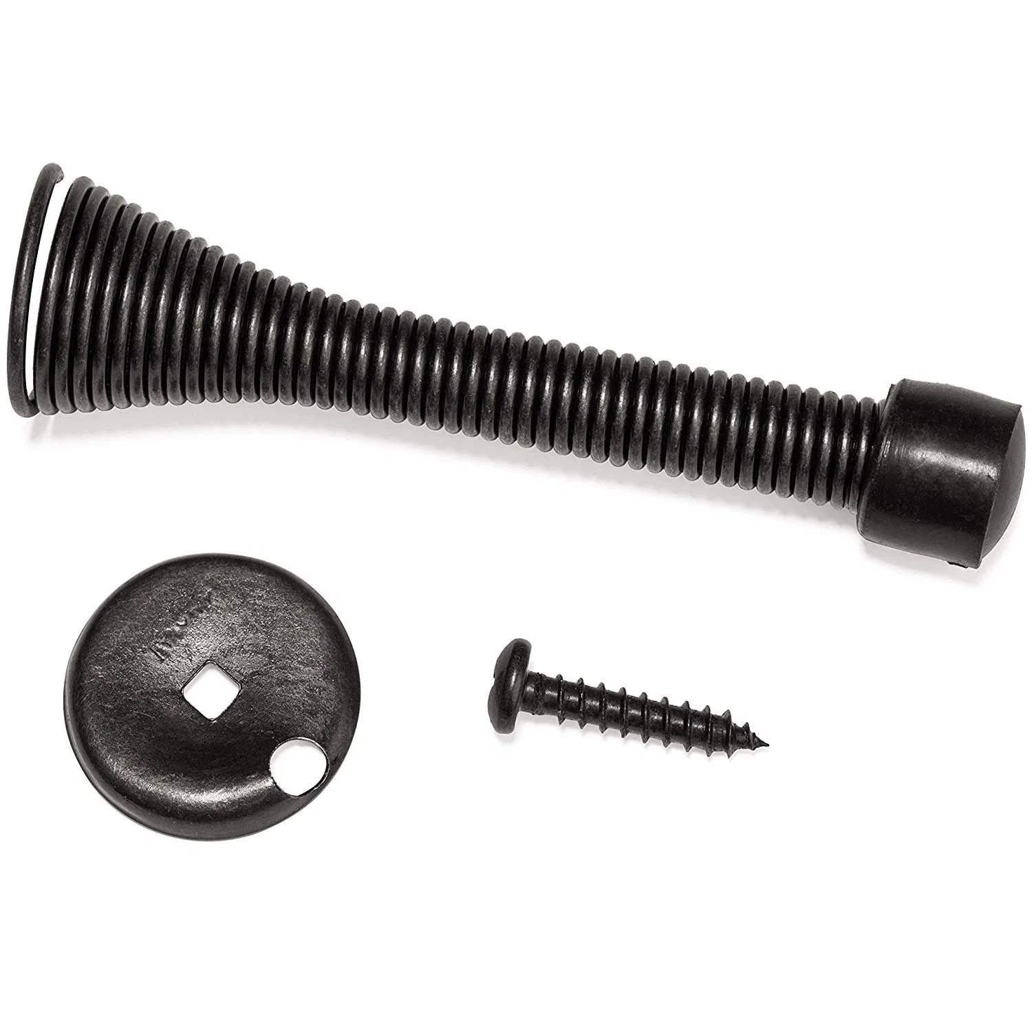 3-1/4 Modern Portable Safety Door Stop Sound Dampening Easy Install Spring Door Stopper Bathroom Iron Door Stoppers with Rubber