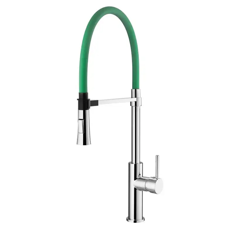 Sanipro Custom Color Flexible Soft Silicon Hose Pull out Down Kitchen Sink Tap Mixers Taps, Brass Faucets Manufacturer