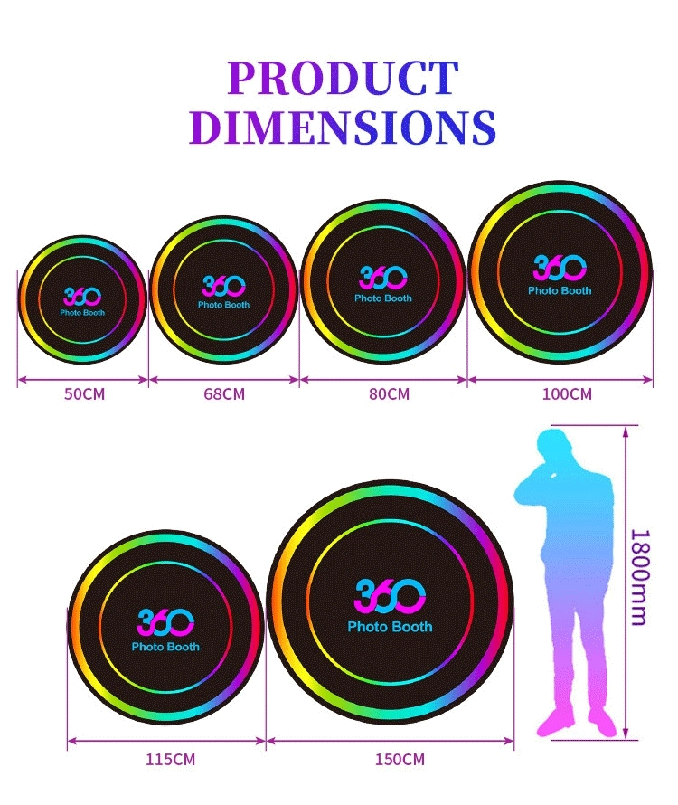 Автоматическая вращающаяся платформа 360 для фото-видеобудки, 115 см